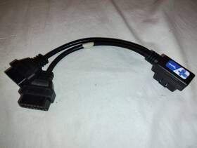 Obd2 Bbfly 705146390212 Right Angle Splitter Y Cable -b20 Obdii 1 Male To 2 Female