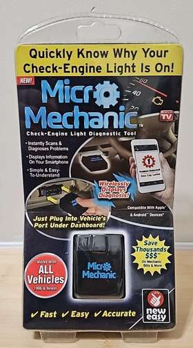 Ontel 735541513251 Micro Mechanic Obdii Check Engine Light Diagnostic Reader Tool Apple And Android