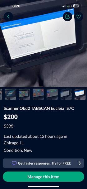 Obd2 Tabscan Eucleia Sc7c Scanner