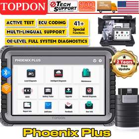 Mk808bt Topdon 615517425941 Phoenix Plus Bi-directional Key Coding Tpms Car Obd2 Scanner Diagnostic Tool