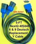 5FT Compatible Replacement Nexiq 405048 6 & 9 Pin Deutsch Y Cable For Usb LINK1. Fixed Price $79.99.