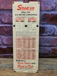 Vintage 1974 Snap-on Tools Drill-tap Us-metric Converter Pull Card Form SS-537. Fixed Price $29.98.