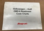 Snap On Volkswagen Audi Code Obd-ii Readiness Charts Book.. Fixed Price $15.00.