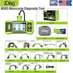 Jdiag M300 Motorcycle Scanner OBD2 All System Diagnostic Tool Fault Code Reader. Fixed Price $239.00.
