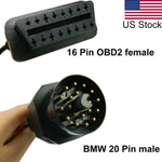 1X 20 Pin 16 OBD2 Adapter Connector Scanner Cable For Bmw E36 E46 E38 E39. Fixed Price $18.99.