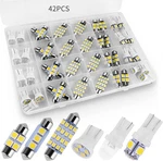42PCS White Interior Car Led Light Kit Dome Map Tail Bulbs T10 194 31MM 41MM. Fixed Price $14.63.