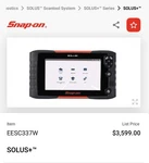 Snap On Solus + Tool OBD2 Scanner With Soft Case And Charger Used Like New. Fixed Price $2400.00.