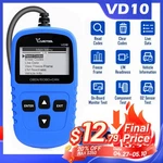 Vdiagtool VD10 OBD2 Scanner Code Reader Car Diagnostic Engine Fault Blue. Fixed Price $15.99.