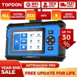 Topdon AD600PRO All System OBD2 Scanner Abs Dpf Epb Diagnostic Tool Free Updates. Fixed Price $199.00.