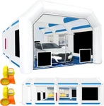 Upgraded Extra Large 36FT Inflatable Spray Paint Booth Tent &1500W+1100W Blowers. Fixed Price $1499.99.