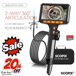 New Sale! 2-WAY Articulating Borescope Camera W/ Light Endoscope 360 Inspection. Fixed Price $79.99.