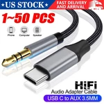 Typec To Aux Cable Usb Type-c Male 3.5MM Cord Car Music Audio Adapter Lot. Fixed Price $32.42.