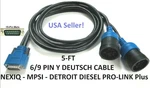 5FT 6/9 Pin Y Deutsch Cable For Nexiq Mpsi Detroit Diesel Pro-link Plus 108004. Fixed Price $71.99.