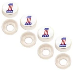 4 Chrome Custom License Plate Frame Screw Snap Caps Covers Usa #1 Flag Wht. Fixed Price $12.95.