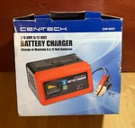 Cen-tech 2/6 Amp 6/12 Volt Battery Charger #60322 Centech Car Start New Open Box. Fixed Price $39.99.