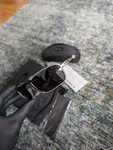 Oakley Badman Sunglasses Metal Silver Frame Black Lens Polarized Made In Usa. Fixed Price $120.00.