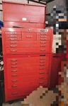 Matco Tool Box Chest Flip Top & Roller Cabinet 34''X19''X58"; 15 Drawer + Door. Fixed Price $750.00.