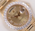 Rolex Mens 18038 President 36MM 18K Gold Diamond Roman DIAL-3CT Bezel. Fixed Price $27177.65.